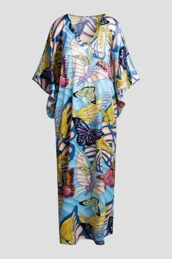 Papillon Printed Satin Caftan