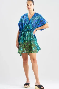 Peacock Cotton Voile Short Caftan