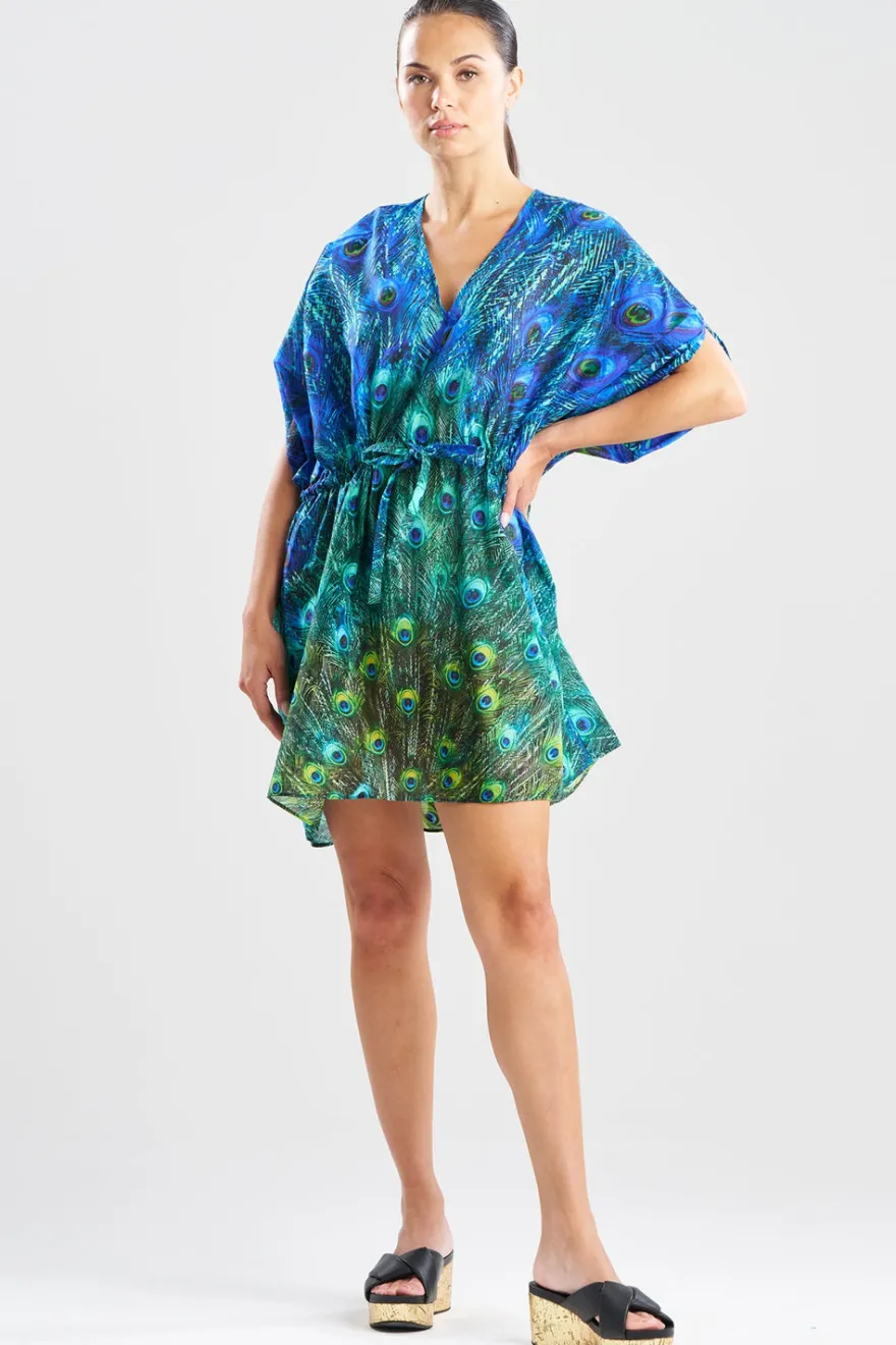 Peacock Cotton Voile Short Caftan