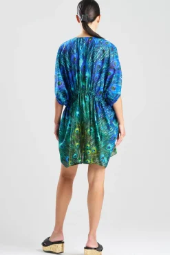 Peacock Cotton Voile Short Caftan