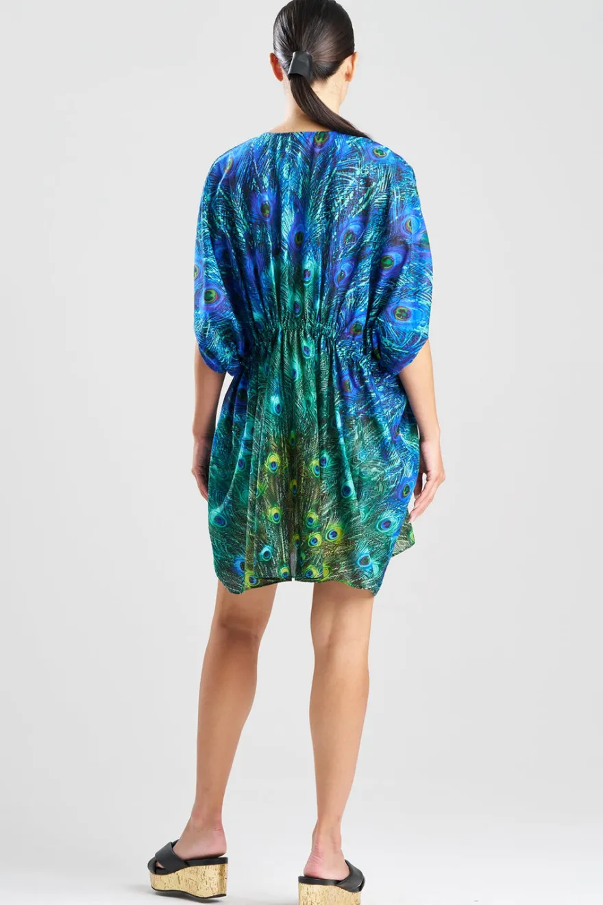 Peacock Cotton Voile Short Caftan