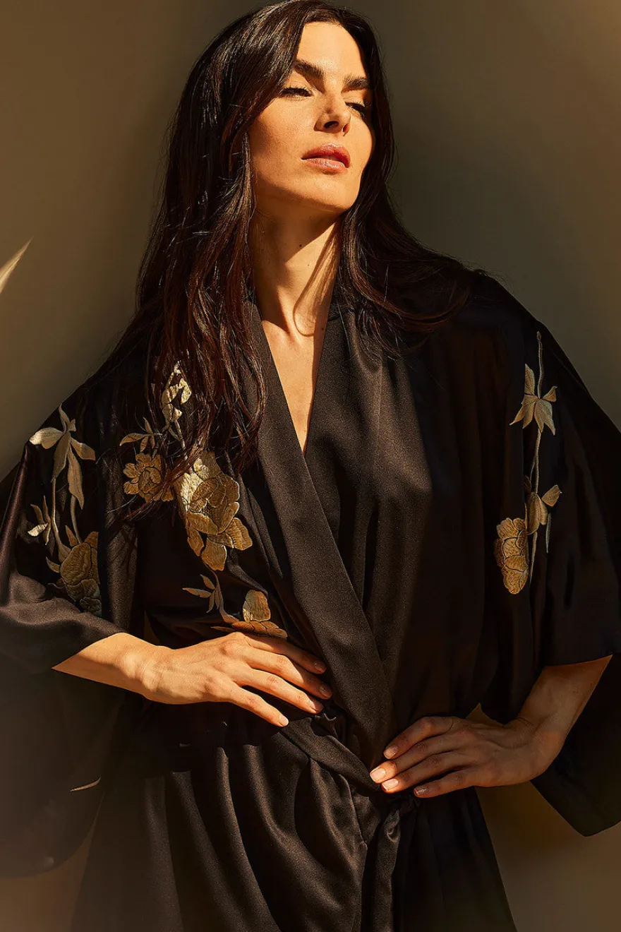 Peony Blossom Embroidery Robe