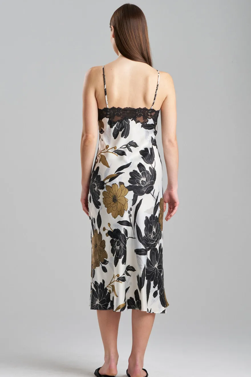 Peony Blossom Lace Applique Slip Dress
