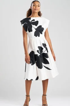 Peony Cotton Chino Fit & Flare Dress