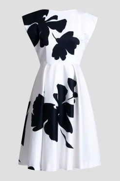 Peony Cotton Chino Fit & Flare Dress