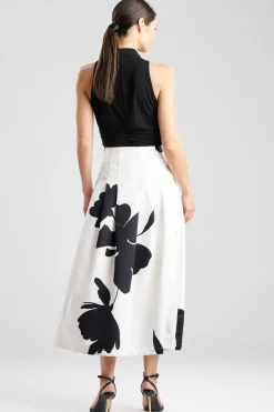 Peony Cotton Chino Pleated Skirt