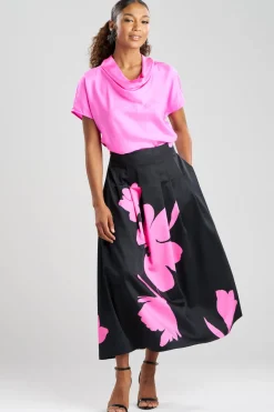 Peony Cotton Chino Pleated Skirt