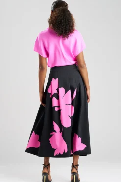 Peony Cotton Chino Pleated Skirt