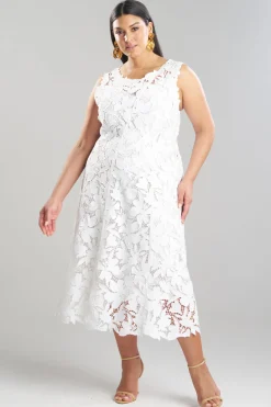Peony Floral Lace Asymmetric Seam Dress