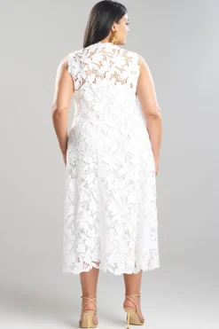Peony Floral Lace Asymmetric Seam Dress