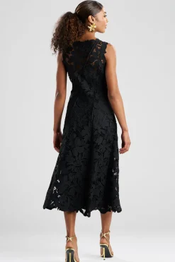 Peony Floral Lace Asymmetric Seam Dress
