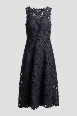 Peony Floral Lace Asymmetric Seam Dress