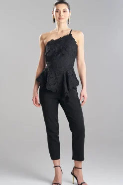 Peony Floral Lace Asymmetric Halter Top