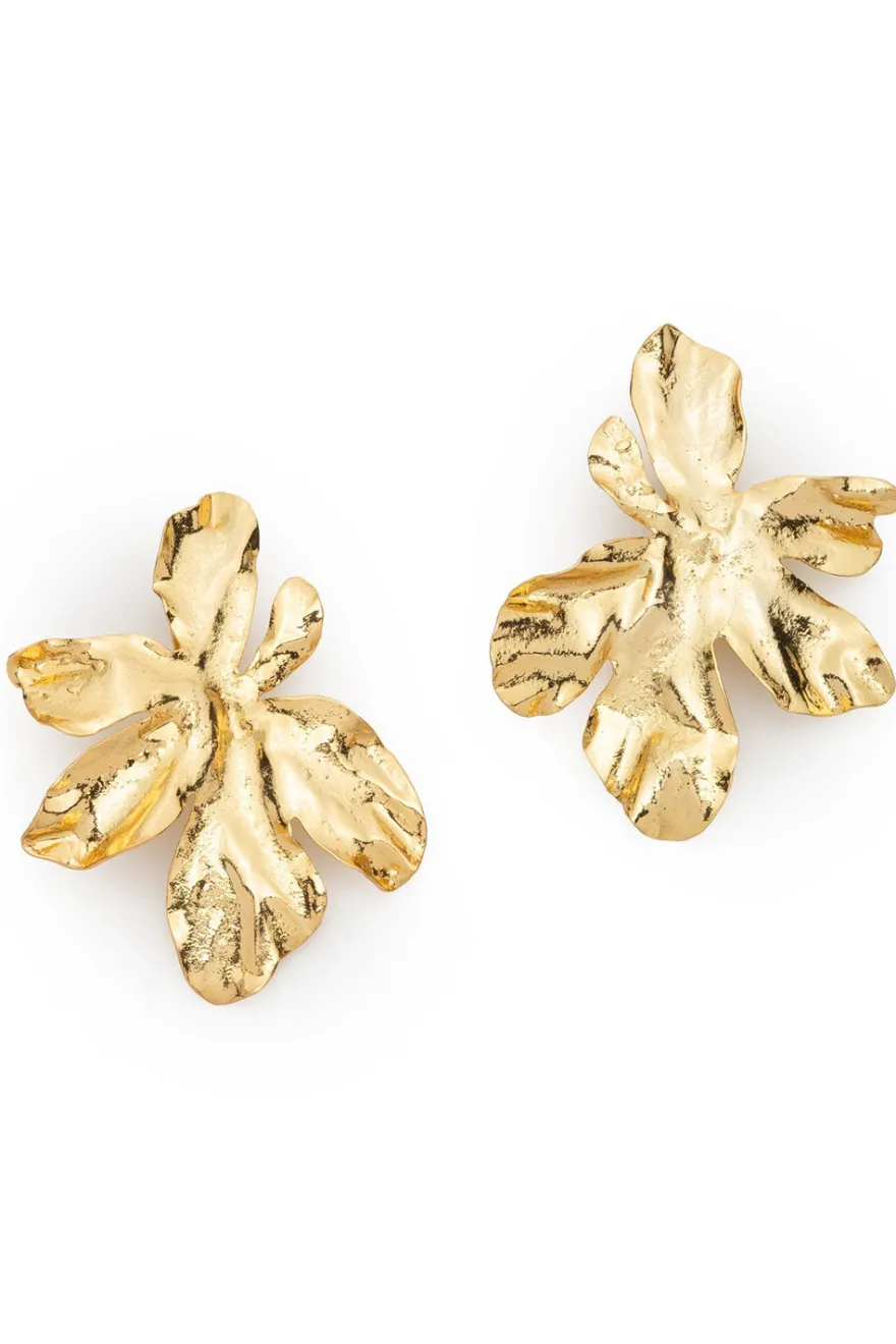 Peony Gold Plated Earrings