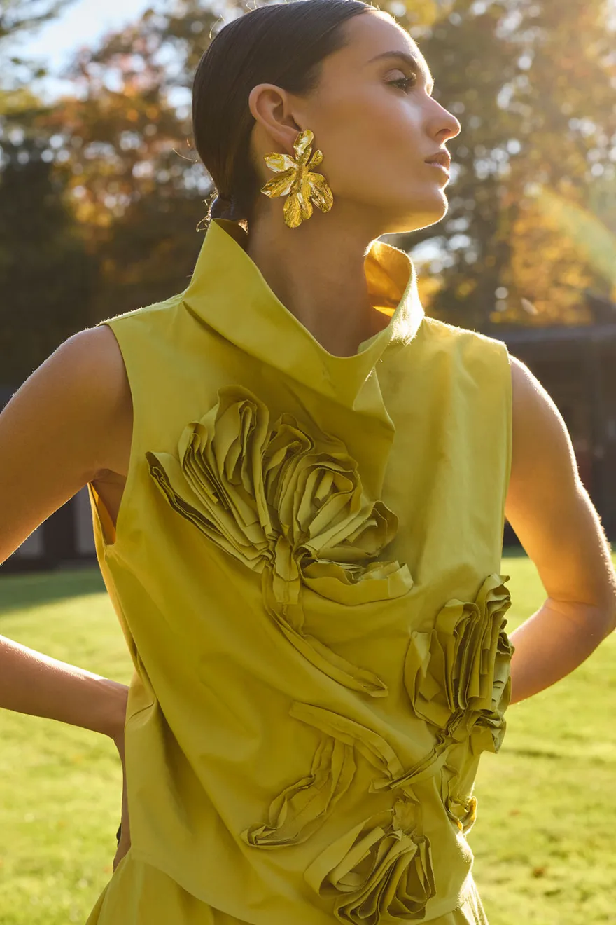 Peony Gold Plated Earrings