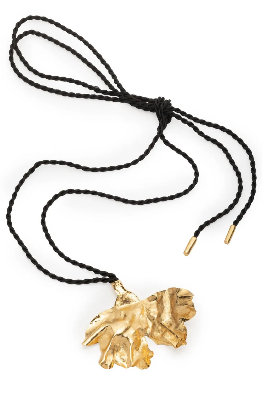 Peony Gold Plated Oversized Pendant Rope Belt