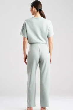 Quilted Geo Knit Jacquard Straight Leg Pants