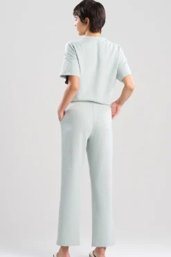 Quilted Geo Knit Jacquard Straight Leg Pants
