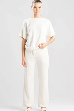Quilted Geo Knit Jacquard Straight Leg Pants