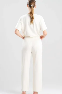 Quilted Geo Knit Jacquard Straight Leg Pants