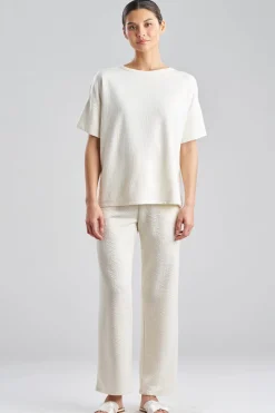 Quilted Geo Knit Jacquard Short Sleeve Top
