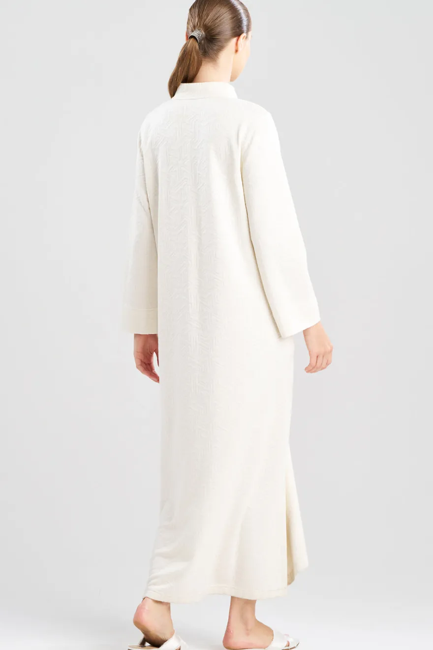Quilted Geo Knit Jacquard Zip Lounger