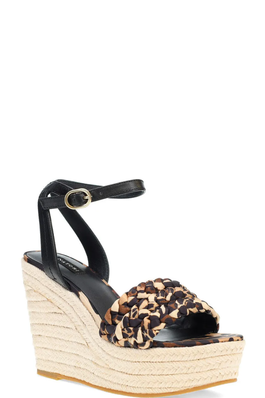 Rae Luxe Leopard Hinami Braided Wedge Sandals