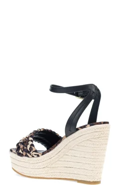 Rae Luxe Leopard Hinami Braided Wedge Sandals
