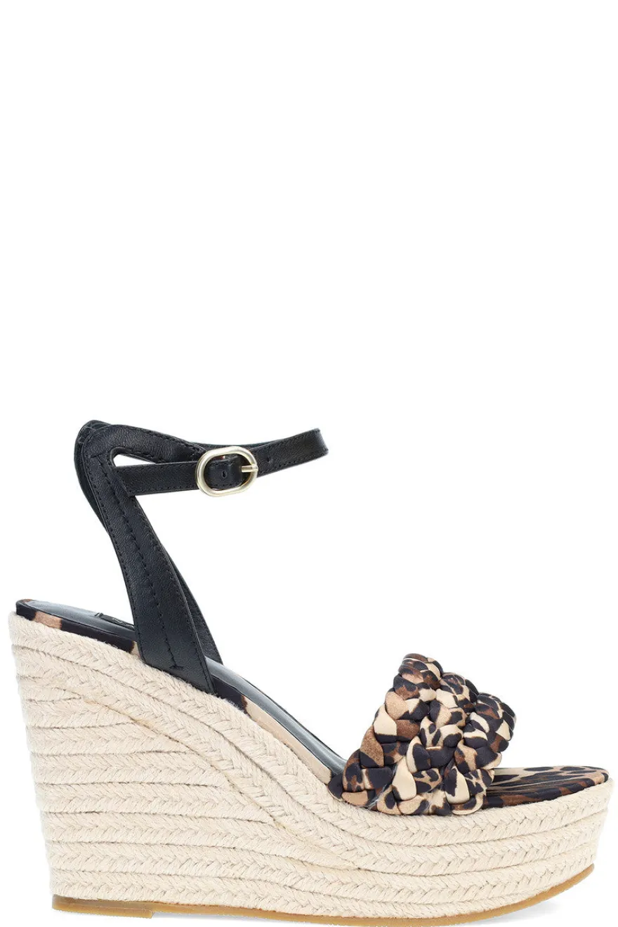 Rae Luxe Leopard Hinami Braided Wedge Sandals