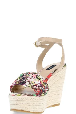 Rae Tropical Braided Wedge Sandals