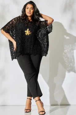 Raffia Lace Caftan Top