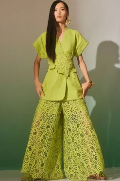 Raffia Lace Palazzo Pants