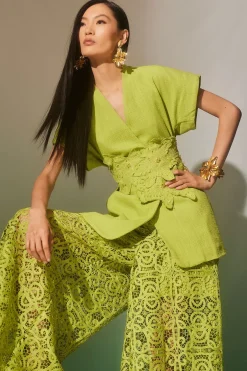 Raffia Lace Palazzo Pants