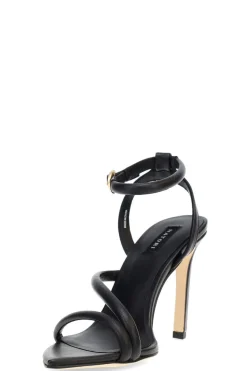 Reiki Nappa Leather Ankle Strap Heel