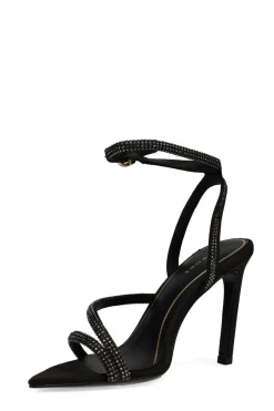 Reiki Satin Embellished Ankle Strap Heel