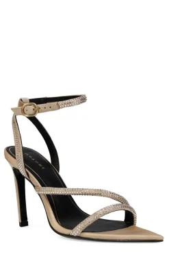 Reiki Satin Embellished Ankle Strap Heel