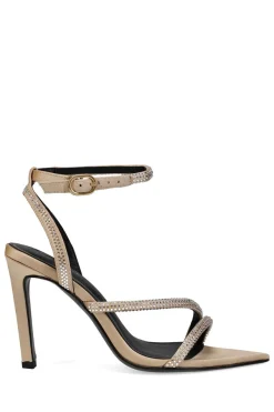 Reiki Satin Embellished Ankle Strap Heel