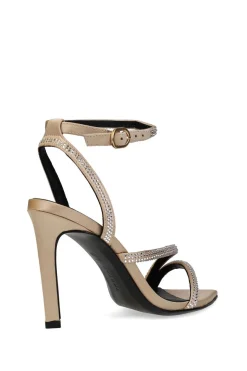 Reiki Satin Embellished Ankle Strap Heel