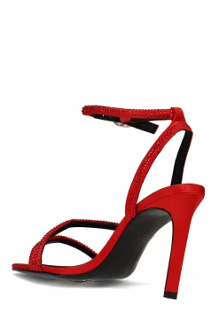 Reiki Satin Embellished Ankle Strap Heel