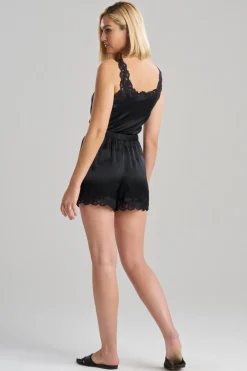 Rose Parfait Lace Trim Silk Shorts