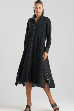 Round Eyelet Oversized Shirtdress
