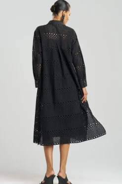 Round Eyelet Oversized Shirtdress