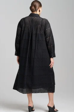 Round Eyelet Oversized Shirtdress