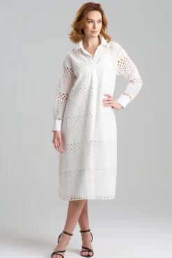 Round Eyelet Oversized Shirtdress