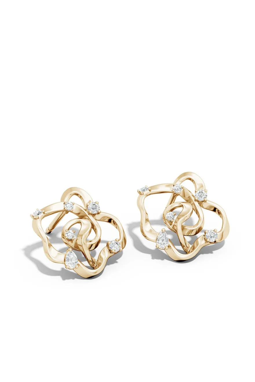 Sakura 14k Scattered Diamond Stud Earrings