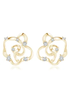 Sakura 14k Scattered Diamond Stud Earrings