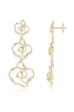 Sakura 14k Tapered Diamond Dangle Earrings