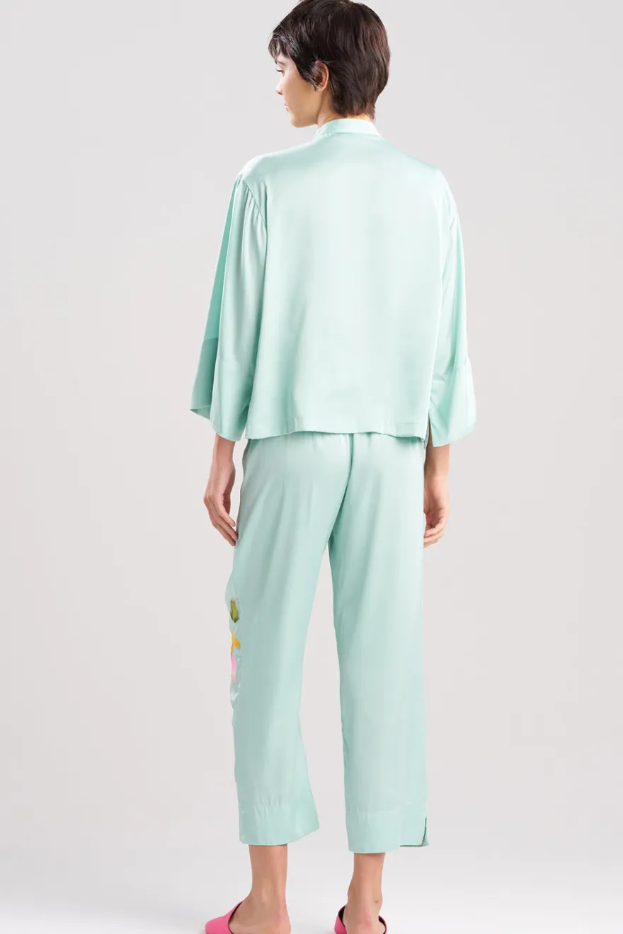 Satin Essentials Embroidered Mandarin PJ Set
