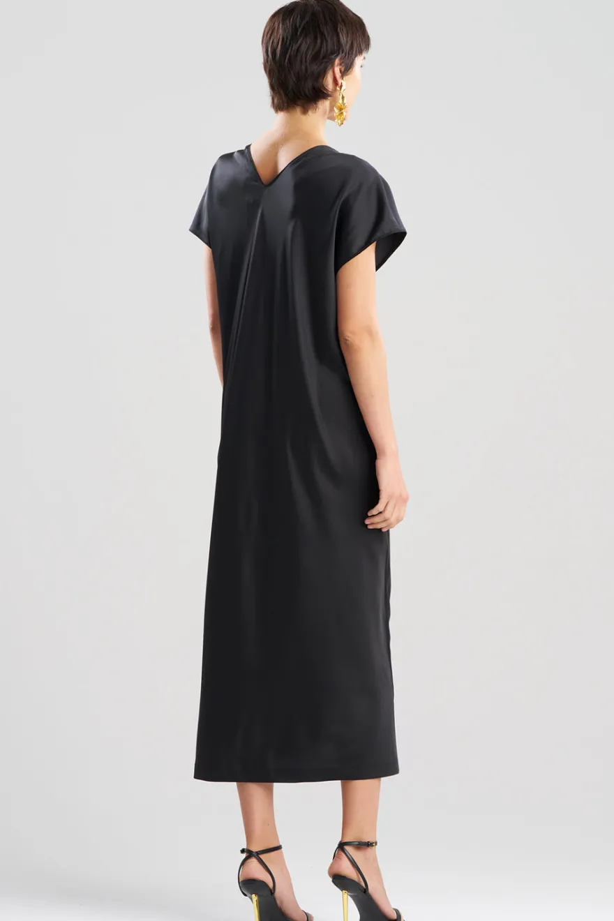 Satin Essentials Embroidered Short Sleeve Caftan