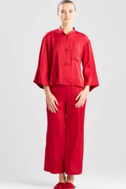 Satin Essentials Embroidered Mandarin PJ
